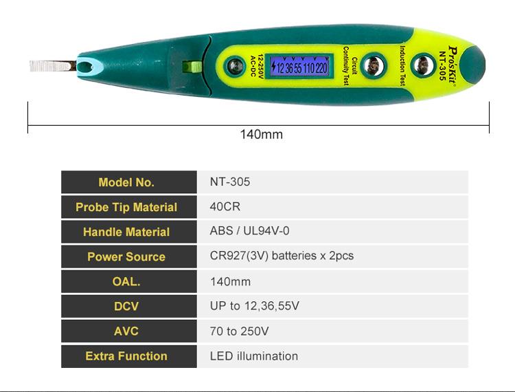 [HCM]Bút thử điện cảm ứng Proskit NT-305