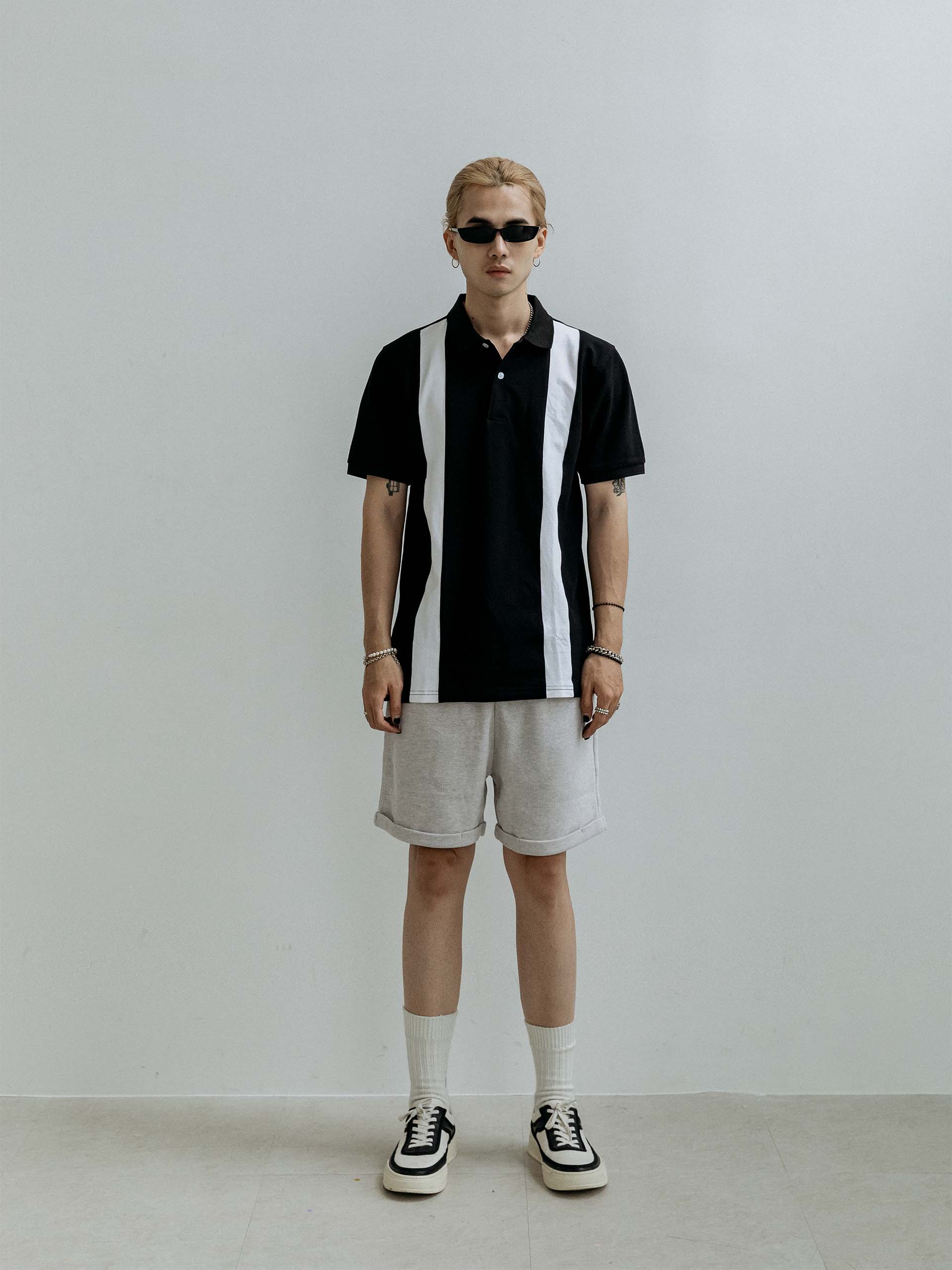 Áo Polo Vertical Color Block