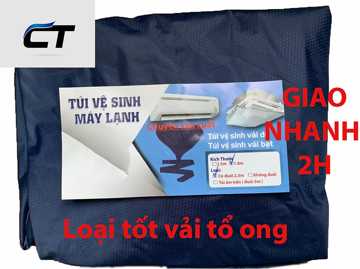 Túi vệ sinh máy lạnh chuyên nghiệp có ống xả nước thải