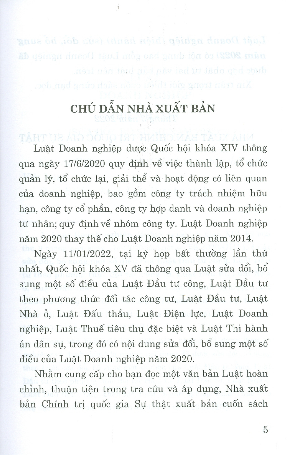 Luật Doanh Nghiệp (Hiện Hành) (Sửa Đổi, Bổ Sung Năm 2022)