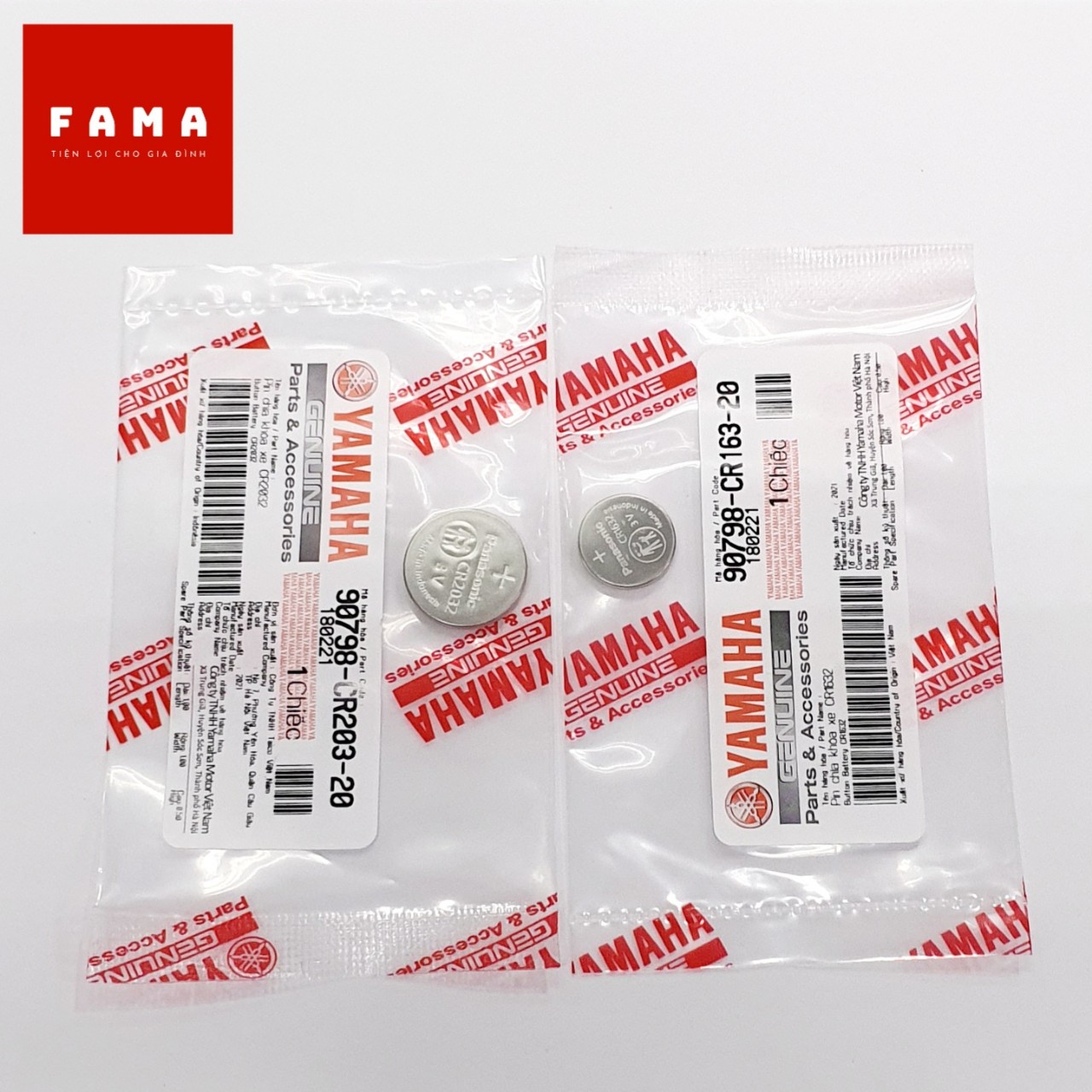Pin Smartkey CR2032/CR1632 chính hãng Yamaha. Dùng cho chìa Grande, Janus, Latte, Freego, Acruzo...