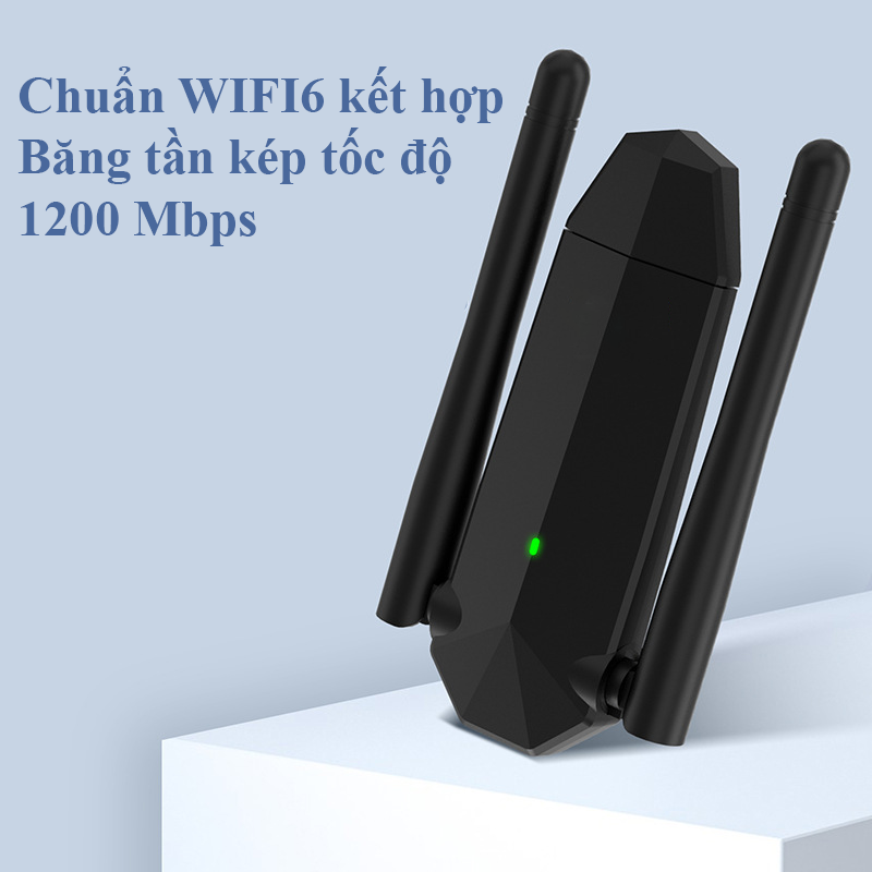 USB Wifi Cho PC 2 Râu Không Dây AC1300M Băng Tần Kép 5Ghz 2.4Ghz 1300Mbps Bộ Thu Sóng Wifi Chuẩn Wifi5 802.11 AC B G N