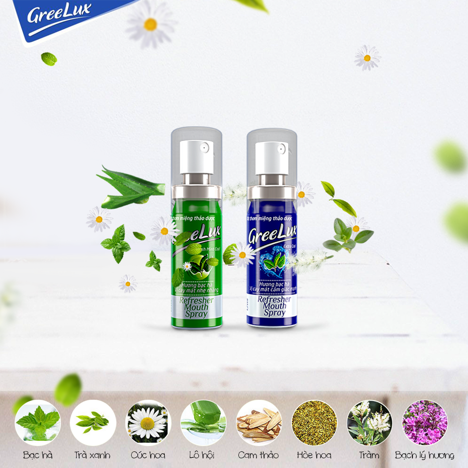 [HCM] Xịt thơm miệng thảo dược Greelux - Dược phẩm Hoa Linh