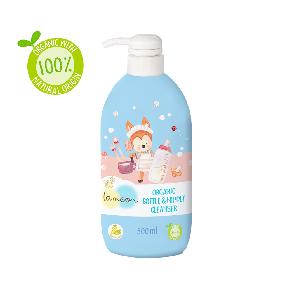 Lamoon Organic Baby Milk Bottle Cleaner - 500ml Bottle