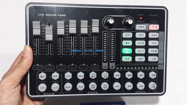 Thiết bị thu âm livestream hát karaoke online sound card H9 ( K9 ) có bluetooth để lấy nhạc
