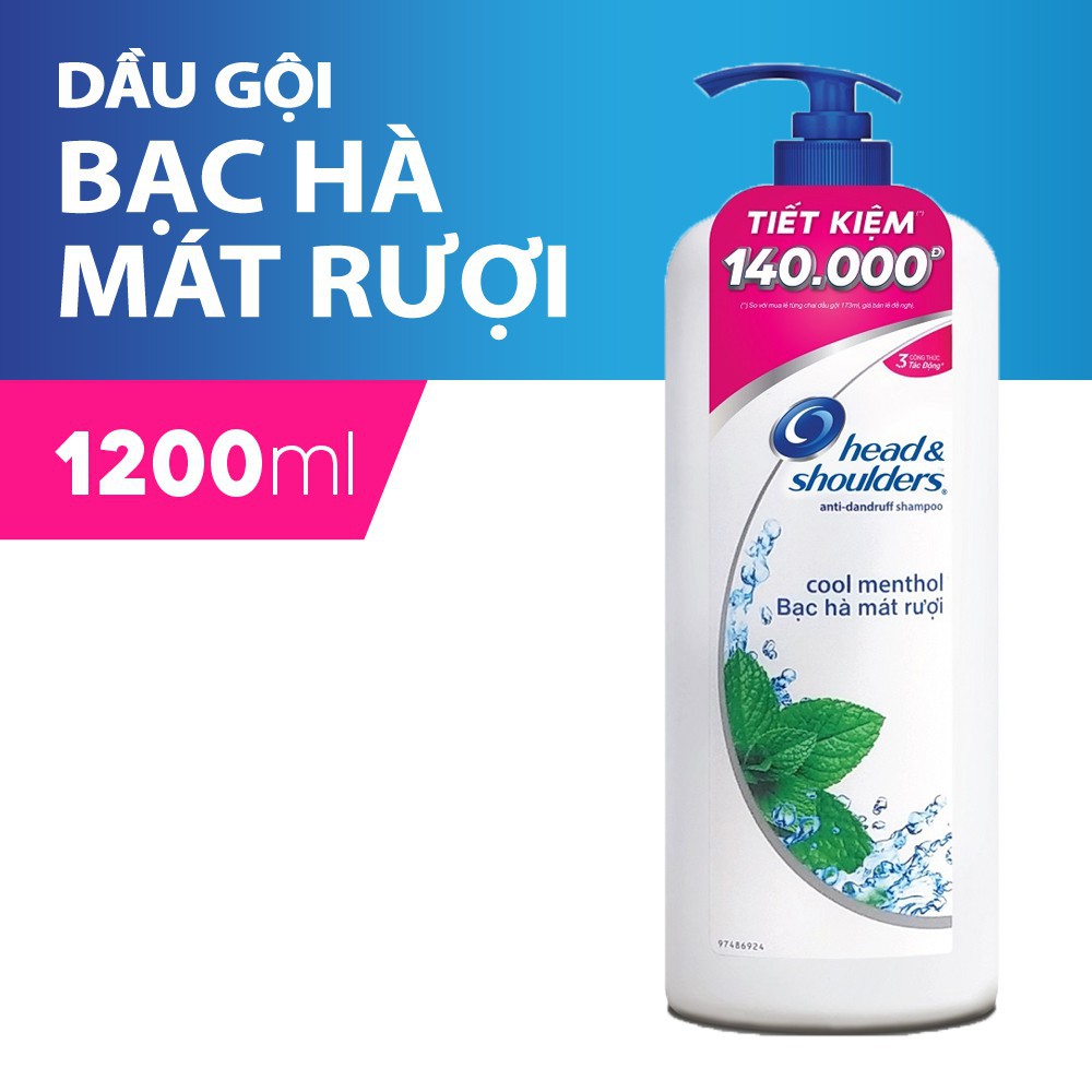 Dầu Gội Head & Shoulders Bạc Hà Mát Lạnh 1200ml