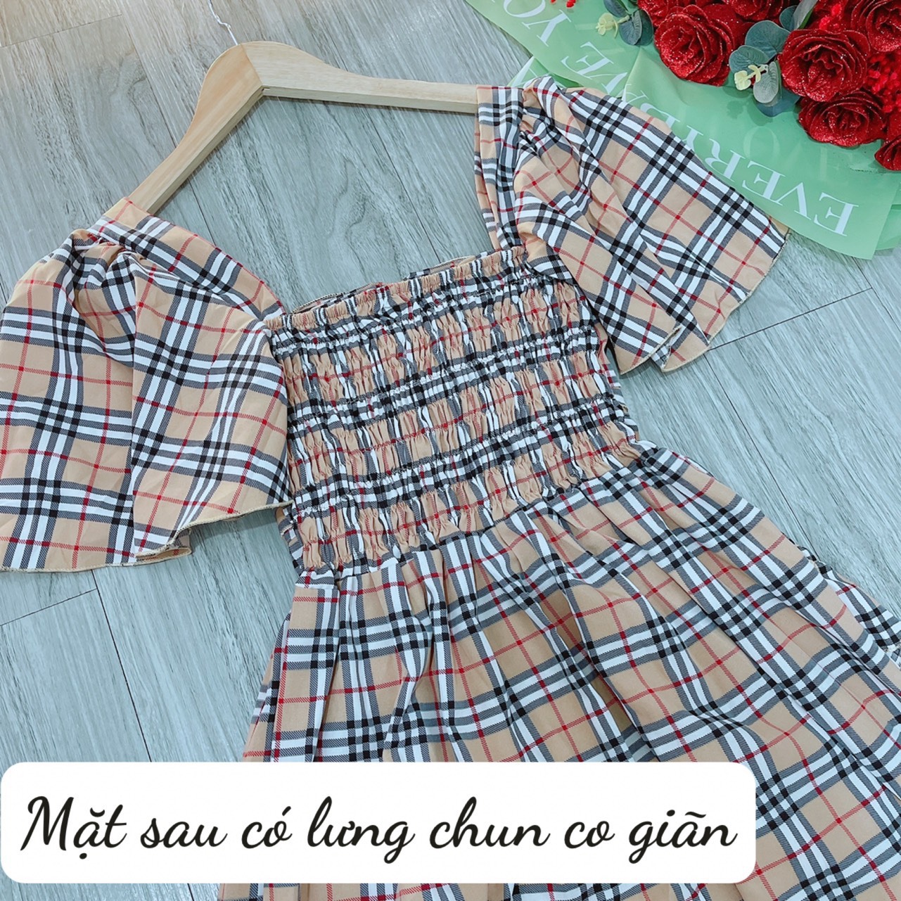 Maxi thiết kế hoa nhí có mút ngực (hình thật +video)