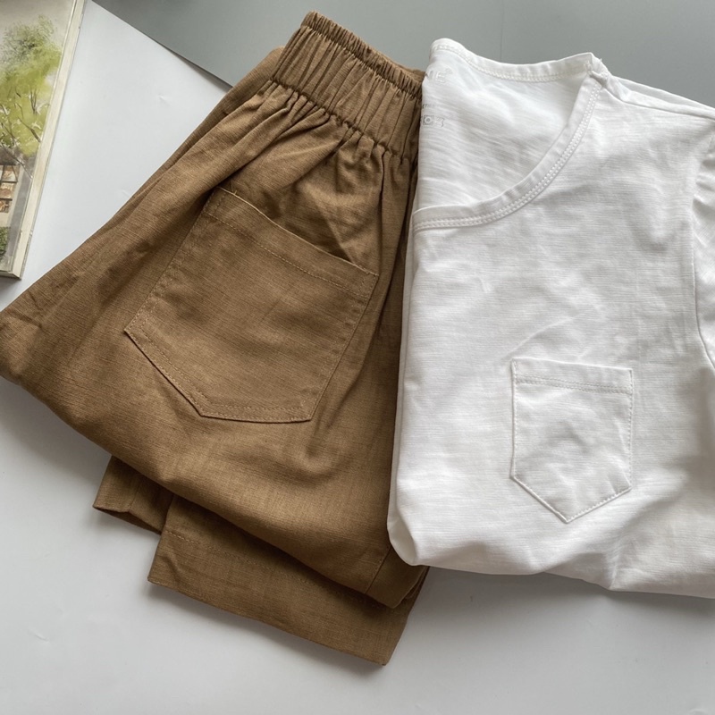 [New] Quần baggy cạp liền chất Linen - June