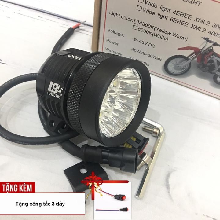 Đèn l9x trợ sáng siêu tốt cho ô tô xe máy - tặng ngay công tắc chuyển đổi