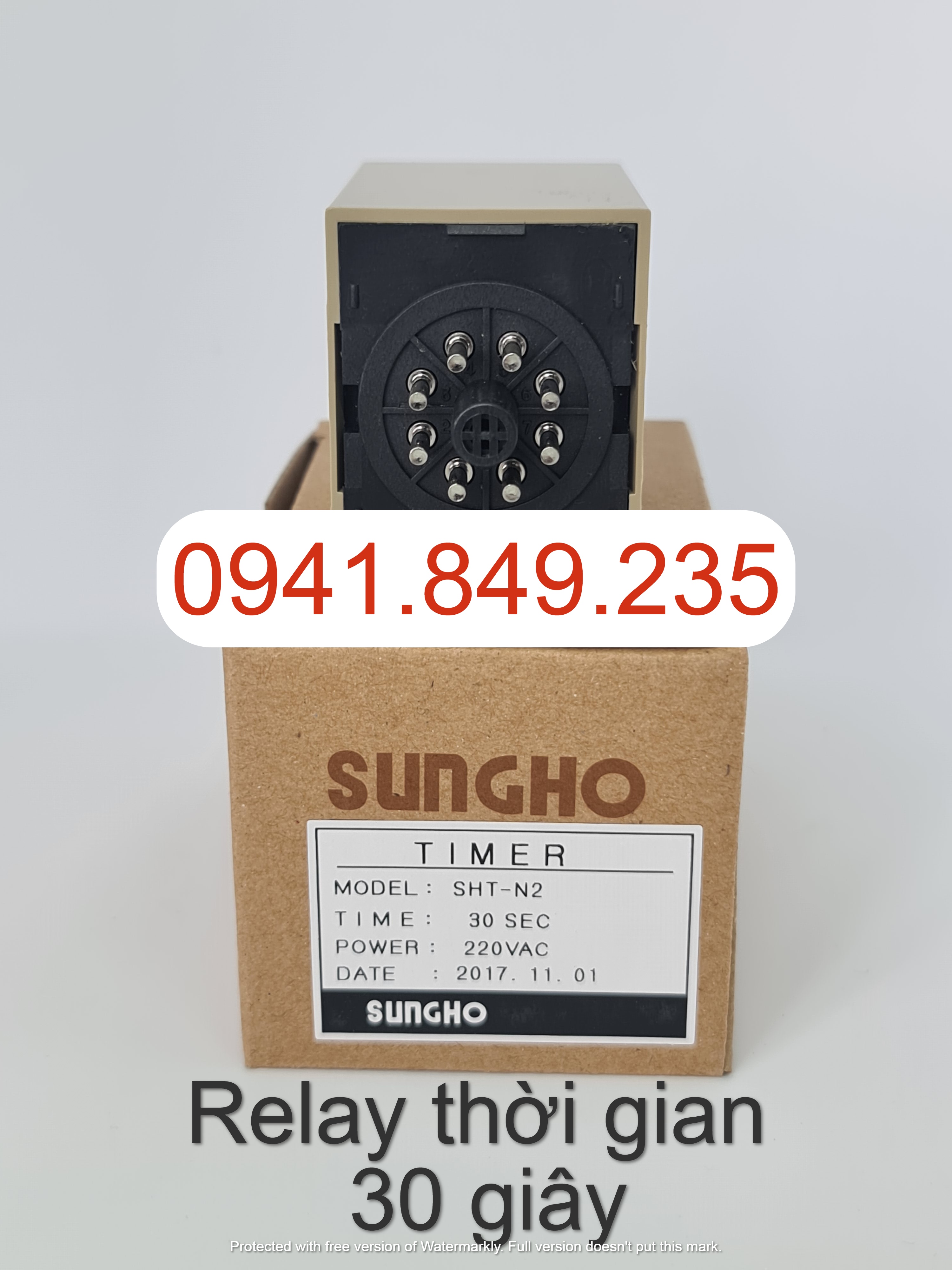 Rơ le thời gian 30 giây (không gồm đế 8 chân) SHT-N2-30S-220A (Timer Sungho)