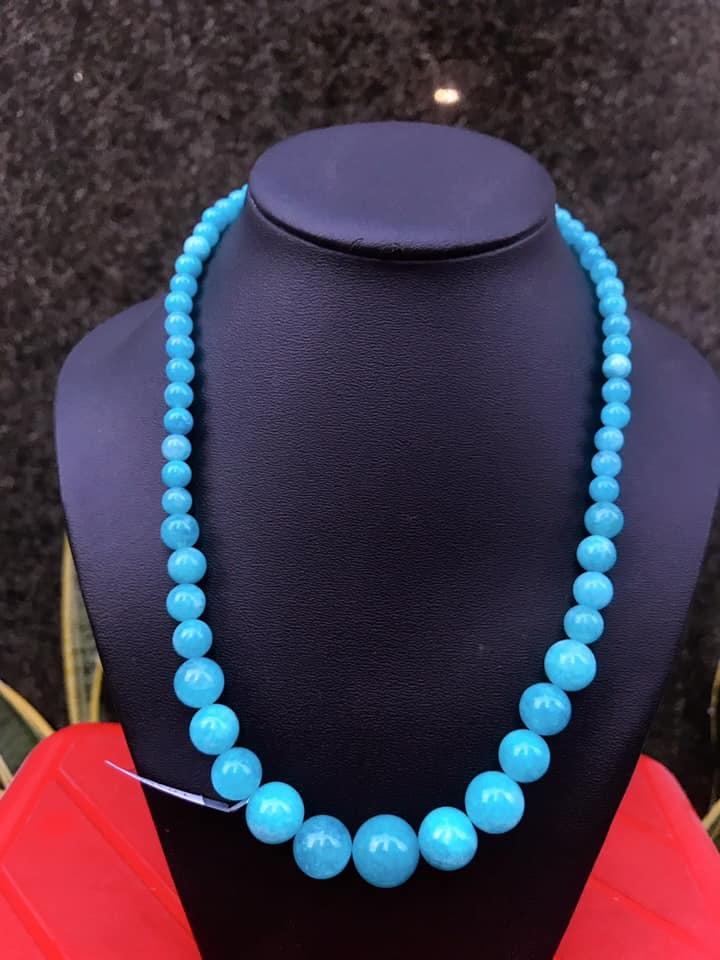 [HCM]VÒNG CỔ ĐÁ AMAZONITE XANH NGỌC THANH KHIẾT