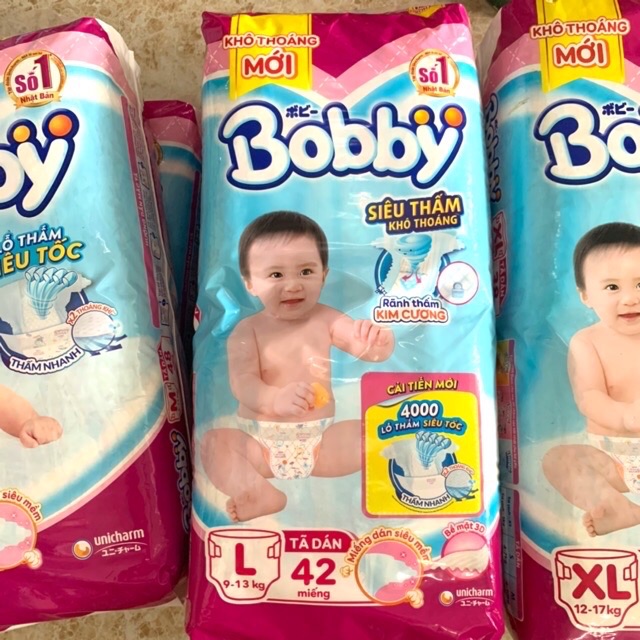 Tã Dán Bobby size S(56)/M(48)/L(42)/Xl(36)