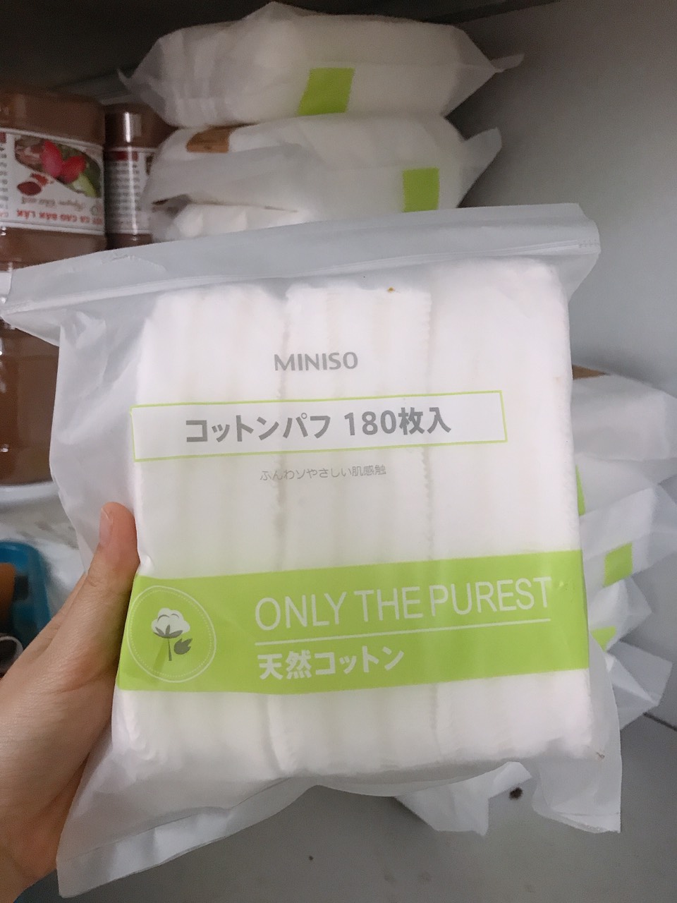 Bông tẩy trang Miniso Hàn Quốc 180 miếng[Chính Hãng]