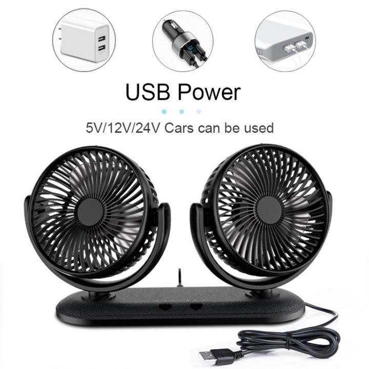 The mini double fan rotates 360 degrees