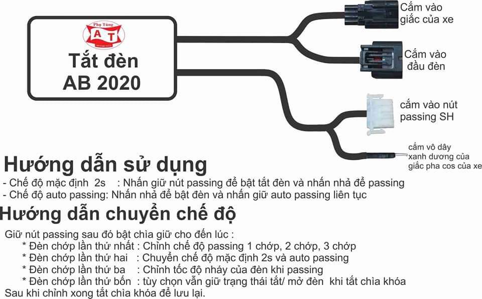 [HCM]MẠCH TẮT MỞ ĐÈN CHÍNH XE AB 2020 - 2021 ( tích hợp passing đèn chính)