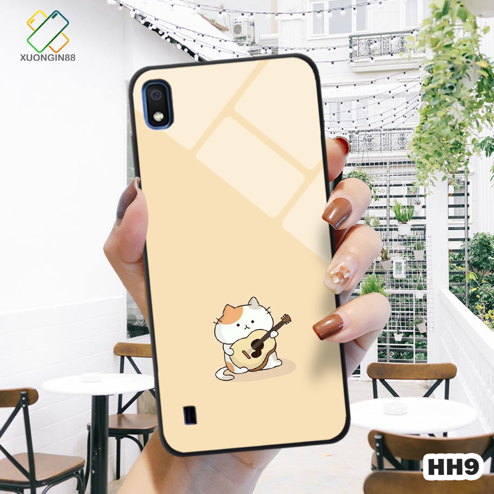 Ốp lưng Samsung galaxy A10 kính cường lực hoạt hình cưng xỉu