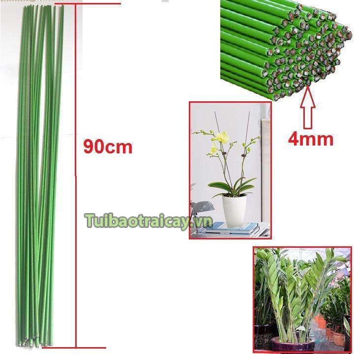 10 Que cắm lan, chống cành lan màu xanh dài 90cm