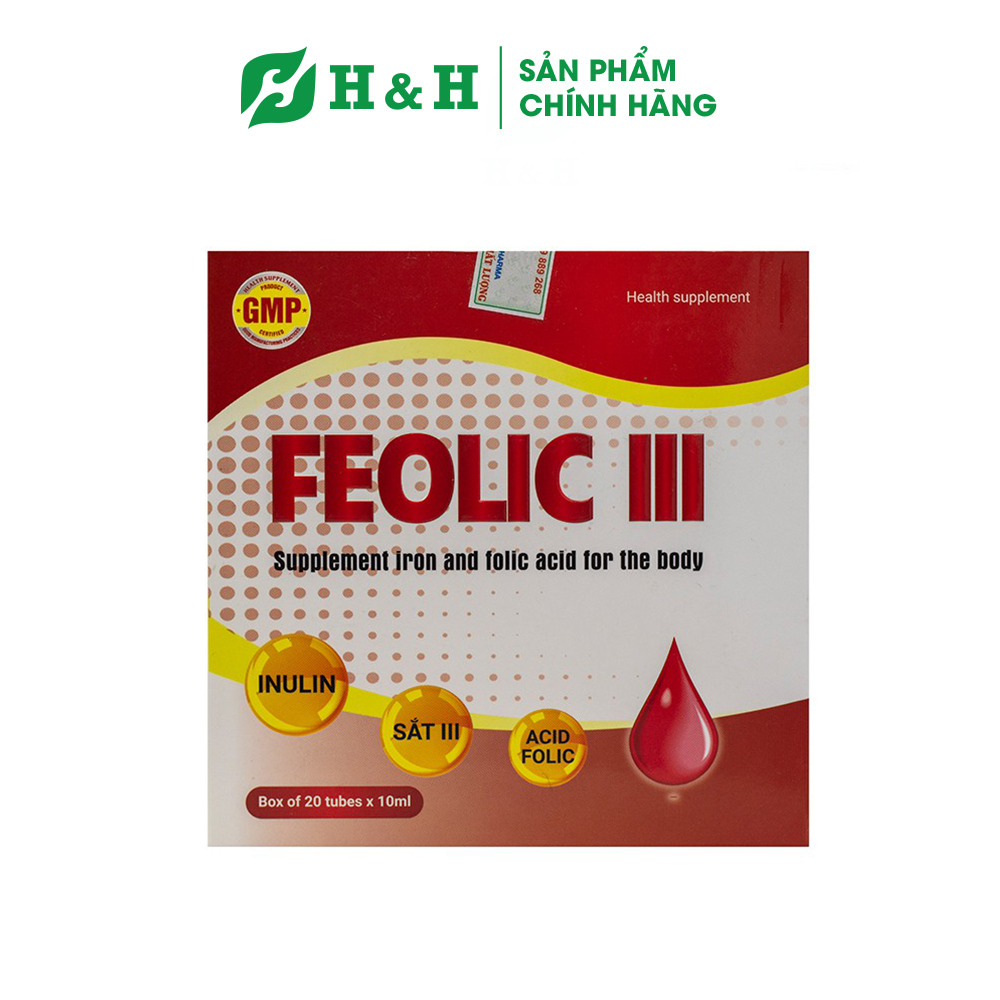 [HCM] Thực phẩm chức năng FEOLIC III 150 mg –  BỔ SUNG SẮT VÀ VITAMIN NHÓM B cho NGƯỜI THIẾU MÁU THIẾU SẮT