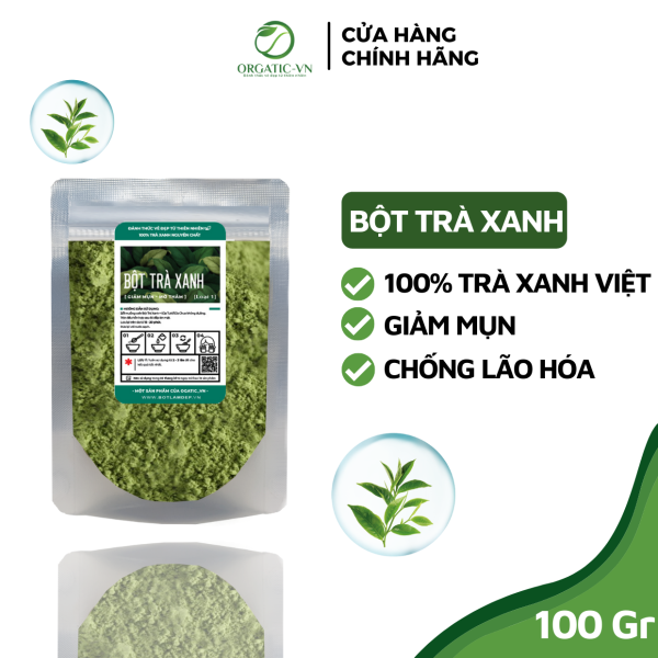 Bột trà xanh nguyên chất Organic 100Gr - Handmade - B002.005 nhập khẩu