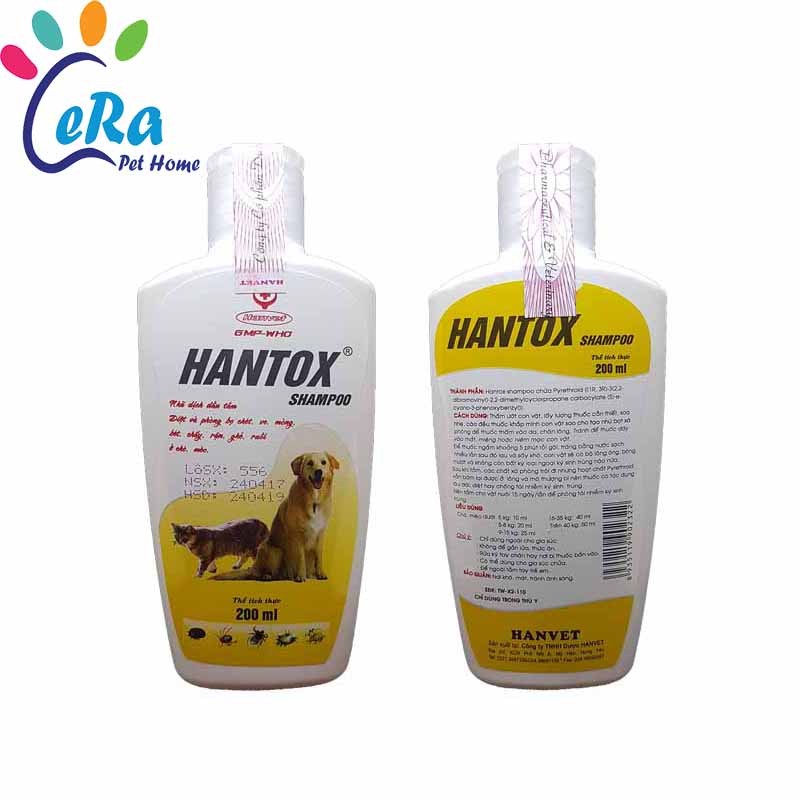 Sữa Tắm - T Bọ Chét Ve Ghẻ Rận Khử Mùi -Hantox Chai Vàng (200ml)