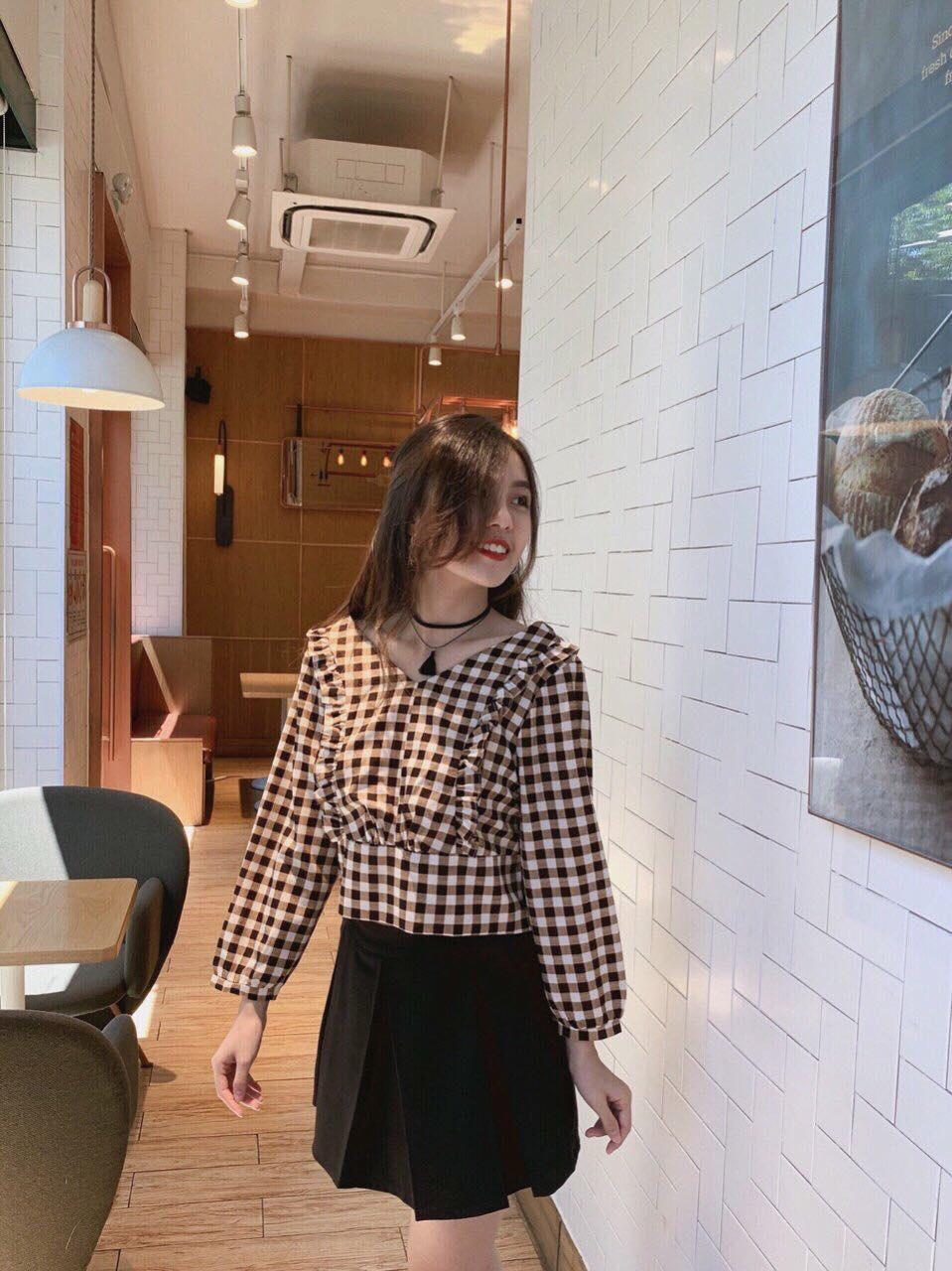 Áo kiểu nữ dây nơ thời trang lt fashion av101