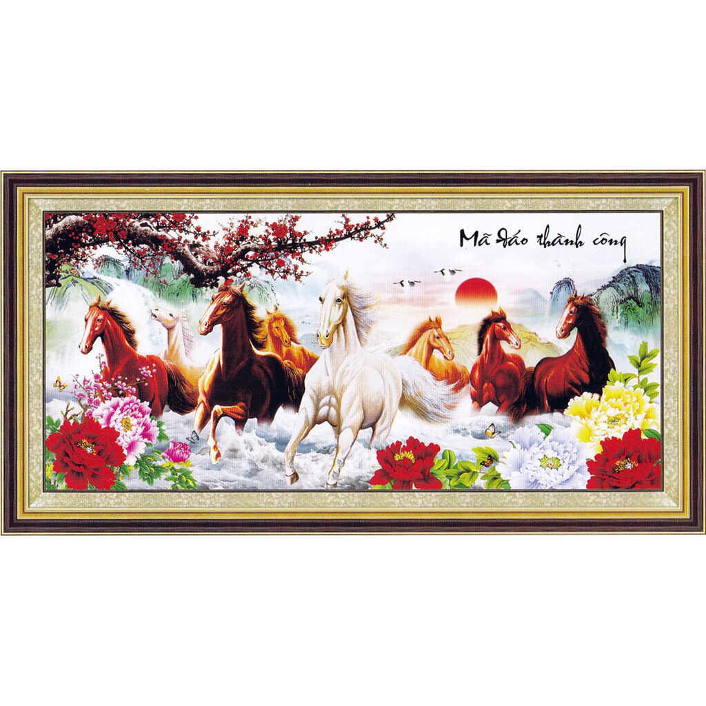 Tranh thêu chữ thập 5D Mã Đáo Thành Công 222979 (100x50cm) chưa thêu