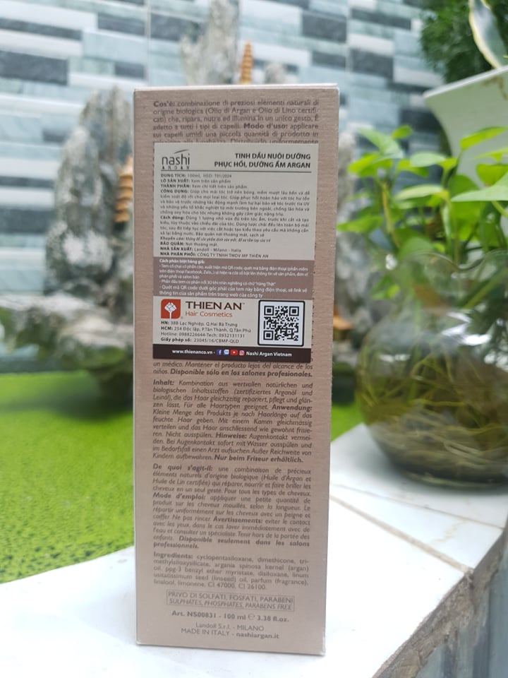 [NASHI CHÍNH HÃNG] TINH DẦU DƯỠNG TÓC NASHI ARGAN OIL 100ML