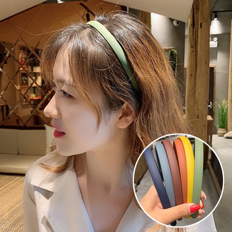 Bờm cài tóc mẫu trơn lì bản to 1.2cm
