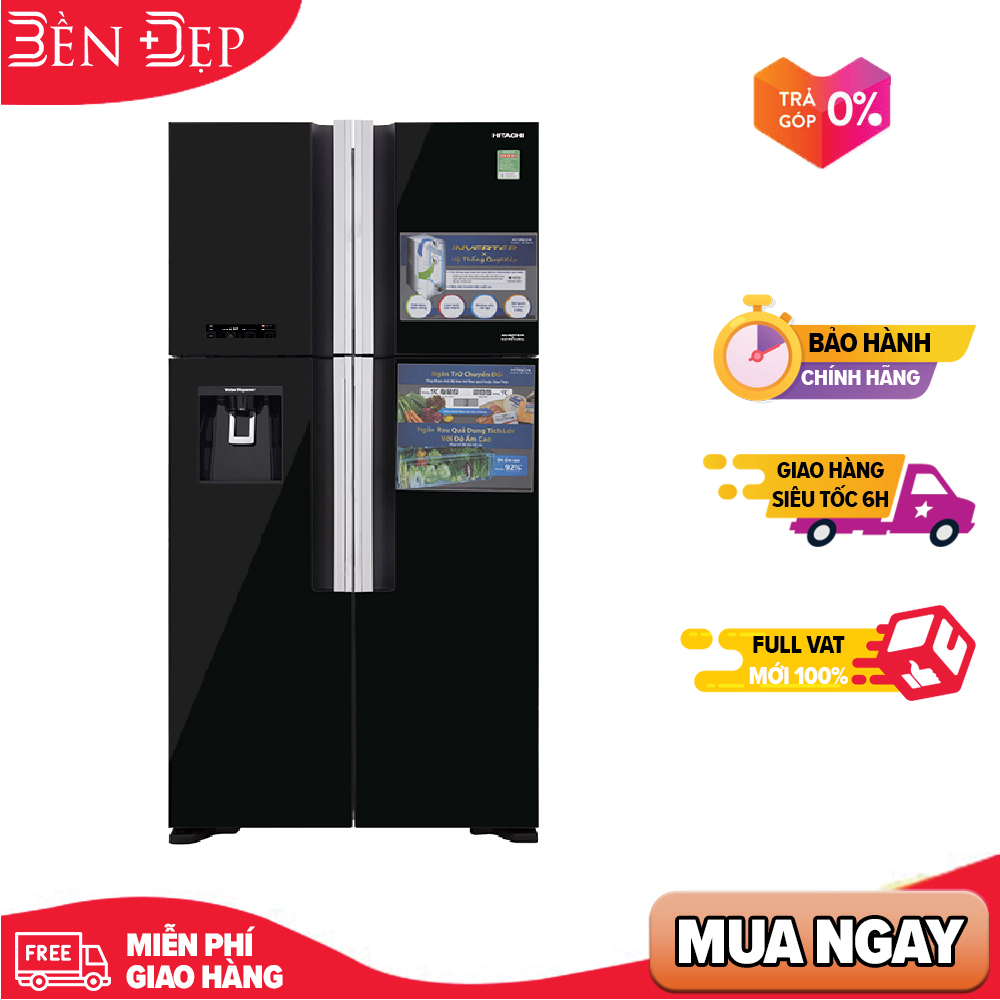 Tủ lạnh hitachi inverter 540 lít r-fw690pgv7x