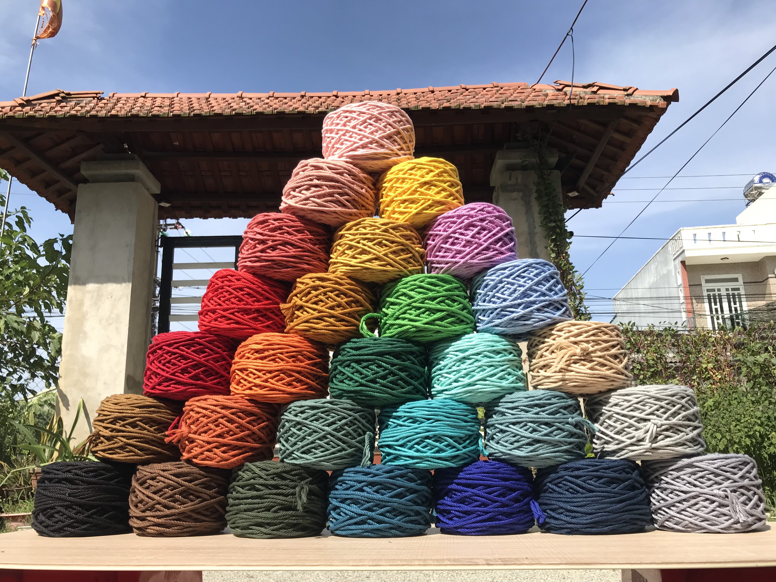 1kg dây thừng Macrame màu, size 3,5mm, 5mm