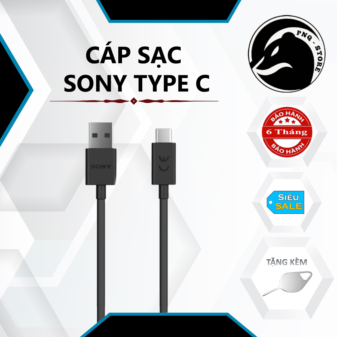 Cáp sạc nhanh sony type - c quick charge 3.0 - nguyên seal - bh 06 tháng