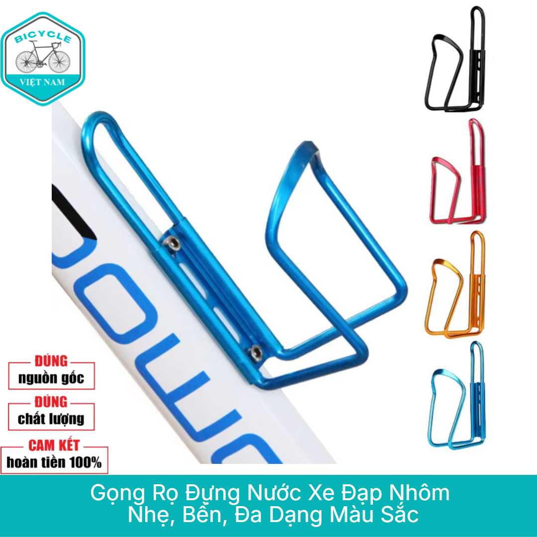 Gọng Rọ Đựng Bình Nước Xe Đạp Nhôm - Siêu Nhẹ 50g, Nhiều Màu