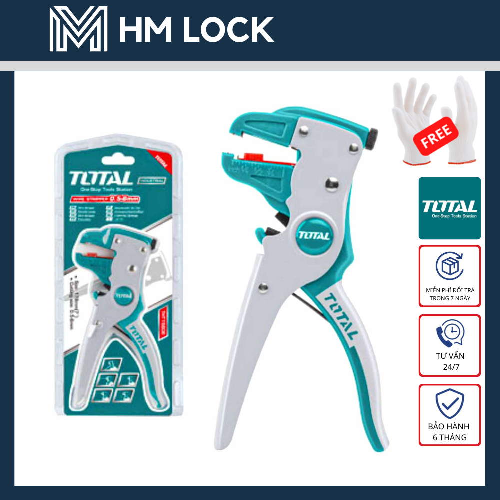 Kềm tuốt dây điện mỏ quạ 175mm total - hàng chính hãng - tht15606 - hm lock