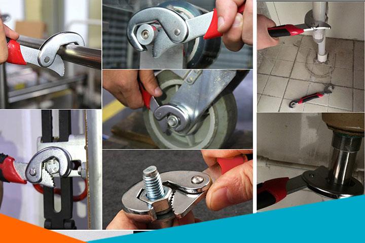 Bộ 2 Cờ Lê (Mỏ Lết) Đa Năng Cao Cấp 9-32mm Mở Mọi Loại Ốc