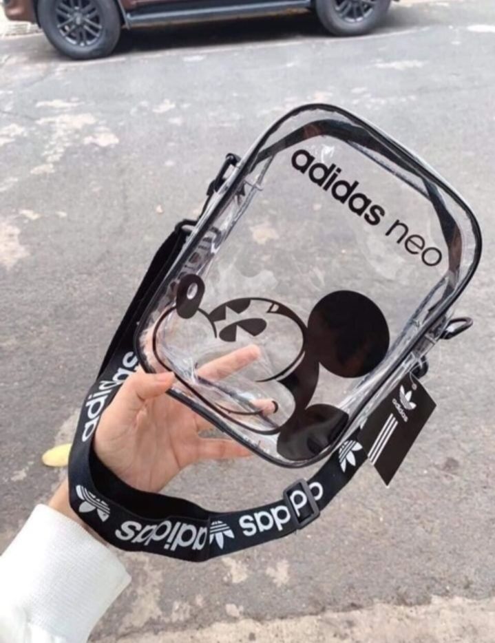 Túi đeo chéo chuột Mickey trong suốt thời trang . k