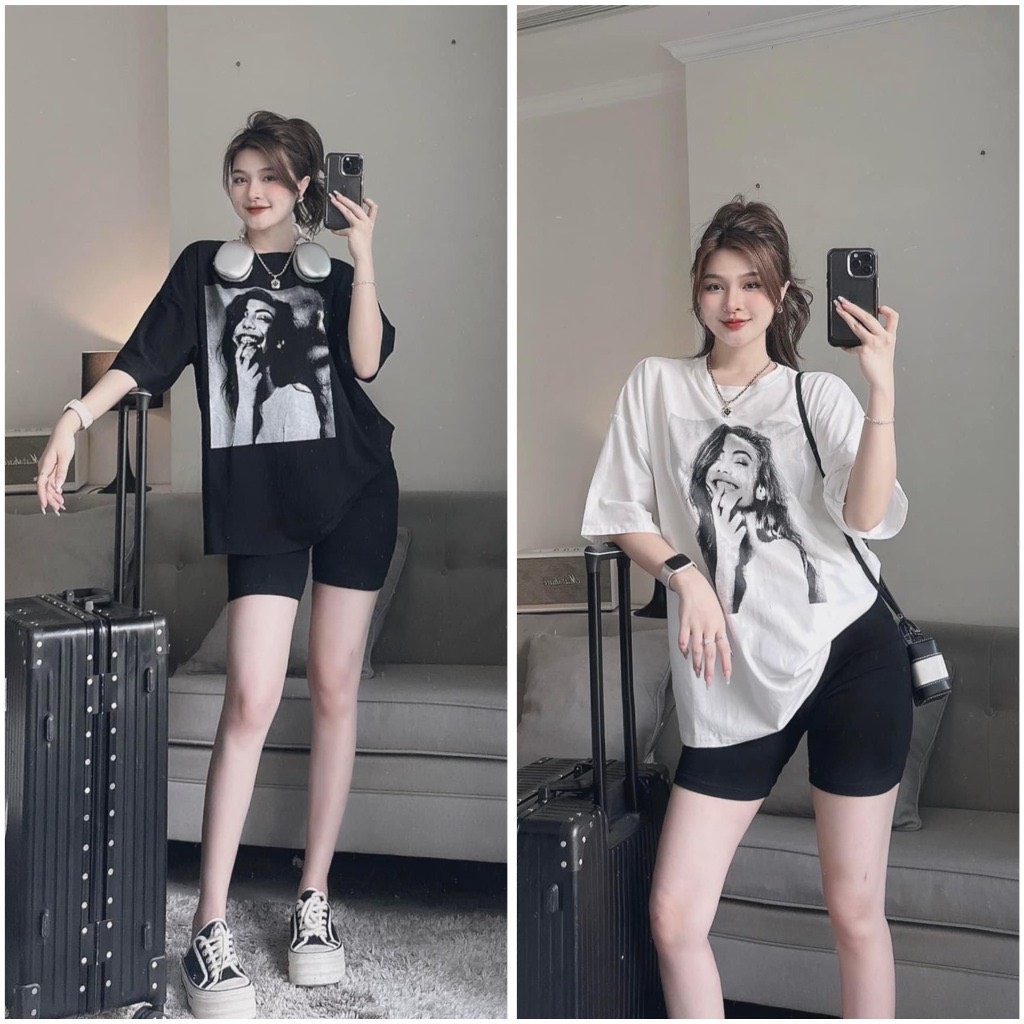 SET BỘ LỬNG, SET BỘ ÁO THUN TRẮNG ĐEN KÈM QUẦN LỬNG