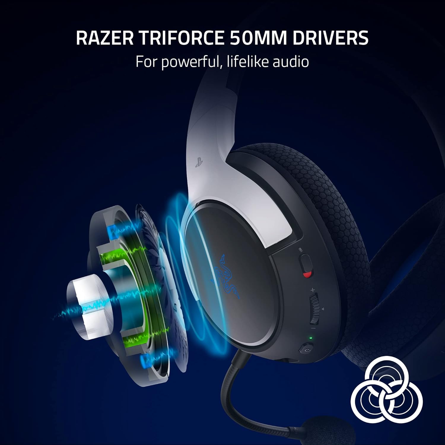 Razer Kaira HyperSpeed (PlayStation Licensed) - Wireless Multi-Platform Gaming Headset (Tai nghe không dây) | 50mm Drivers | HyperClear Cardioid Mic | Memory Foam Cushions | Blueto