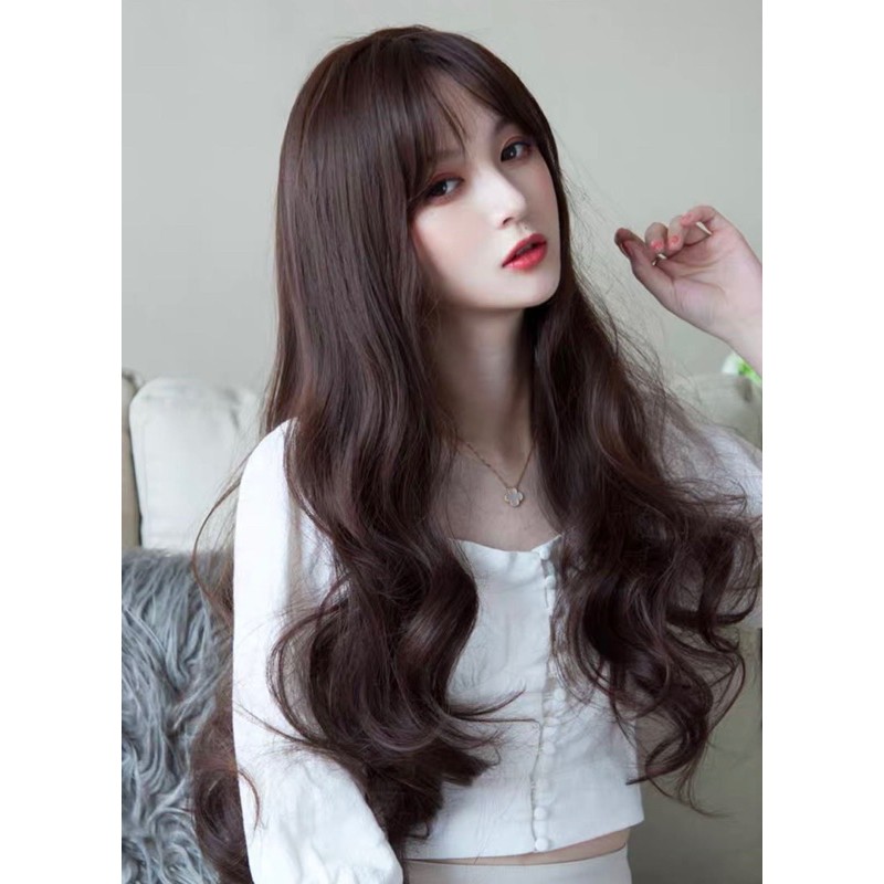tóc giả nữ ❤️FREESHIP❤️ nguyên đầu xoăn 2 mái bay - mã 2208