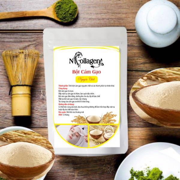 Bột Cám Gạo đắp mặt hữu cơ MS nguyên chất 100g