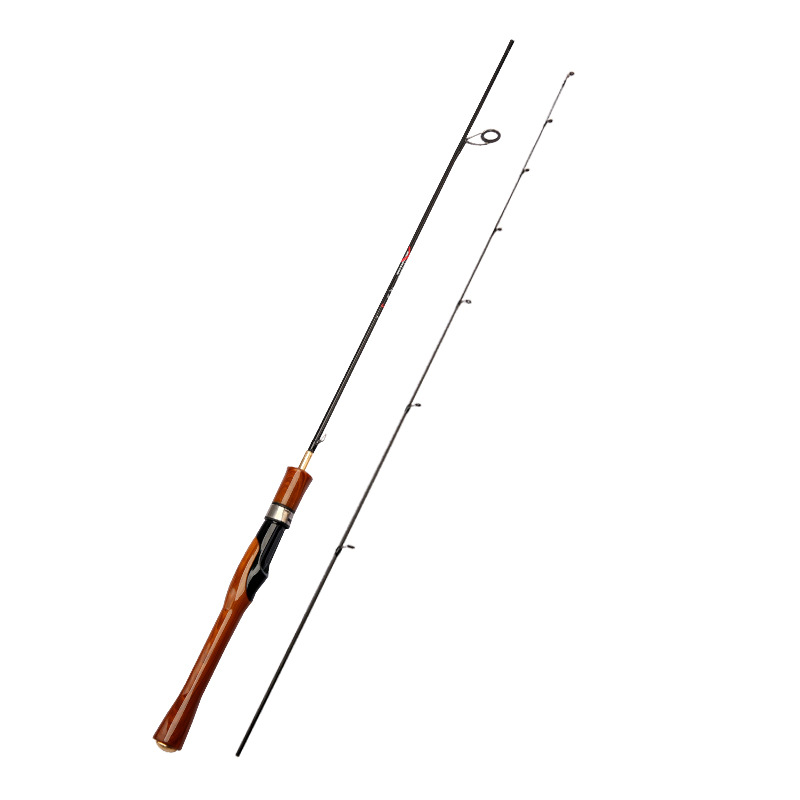 Cần câu máy Lure UL 2 khúc ngọn dẻo máy đứng, máy ngang cán gỗ dài 1m68, 1m8