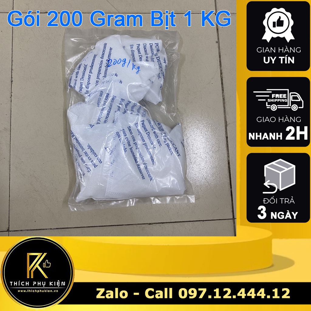 Gói hút ẩm 200g/500g/1000g đóng túi 1kg - túi hạt chống ẩm silica gel