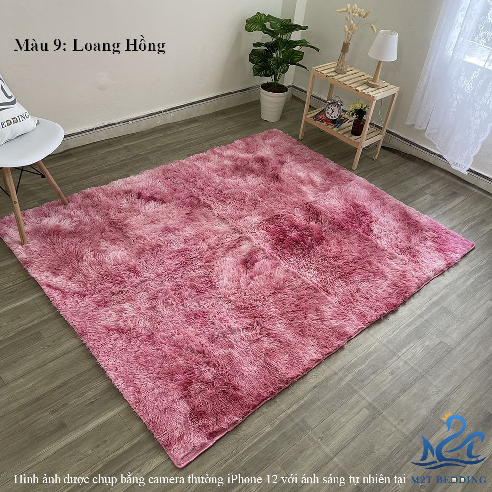 Thảm lông trải sàn M2T Bedding mềm mượt - thảm màu loang decor trang trí phòng đủ size