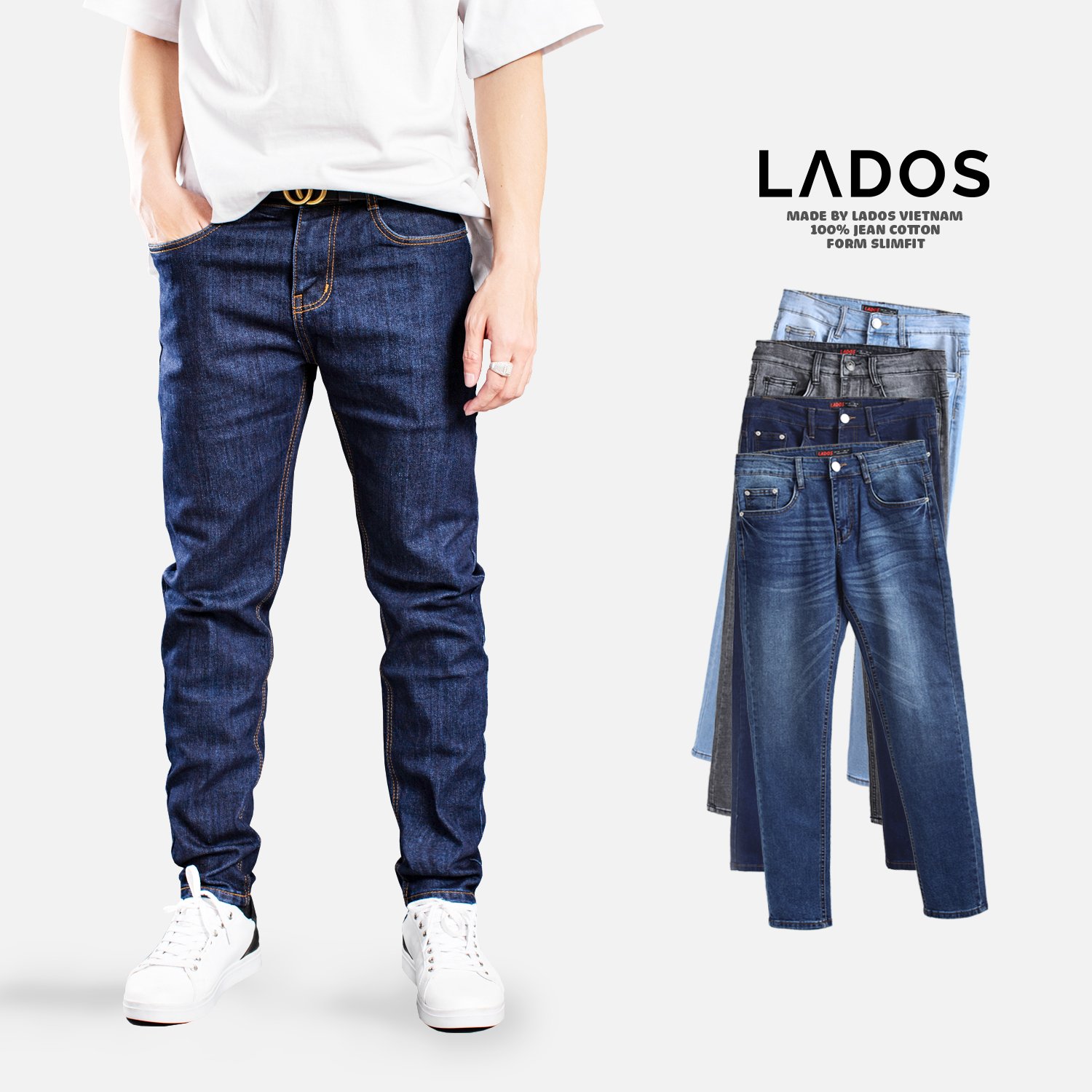 Jeans male basic premium lados-14111, form slimfit, beautiful cloth