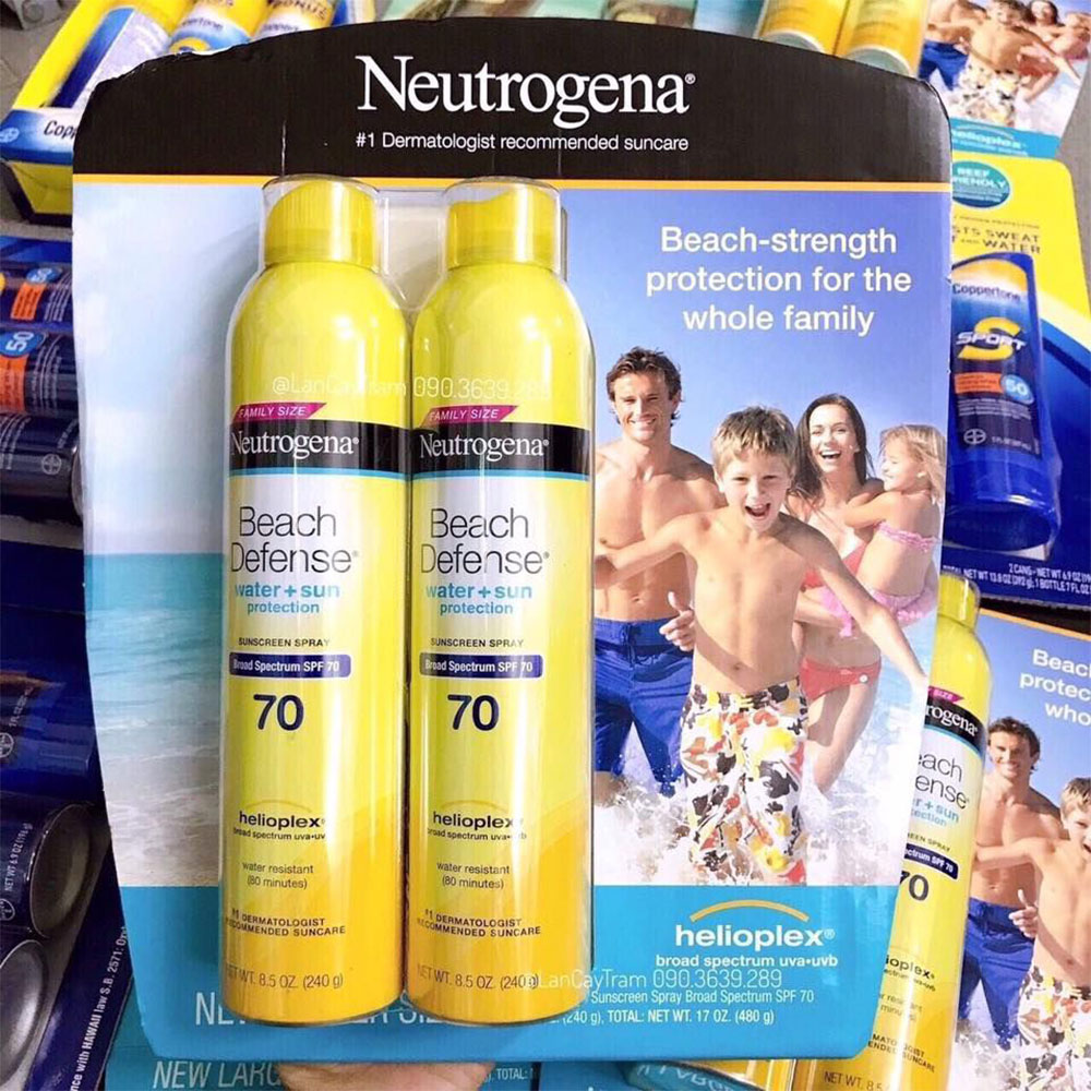 Set Xịt Chống Nắng Neutrogena Beach Defense SPF 70