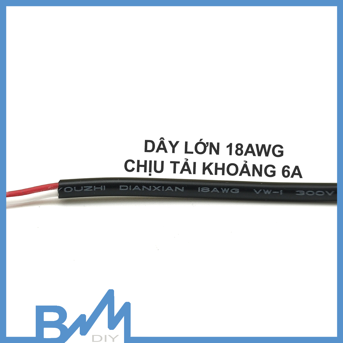 Dây nguồn jack DC đực cái 5.5x2.1mm dài 30cm