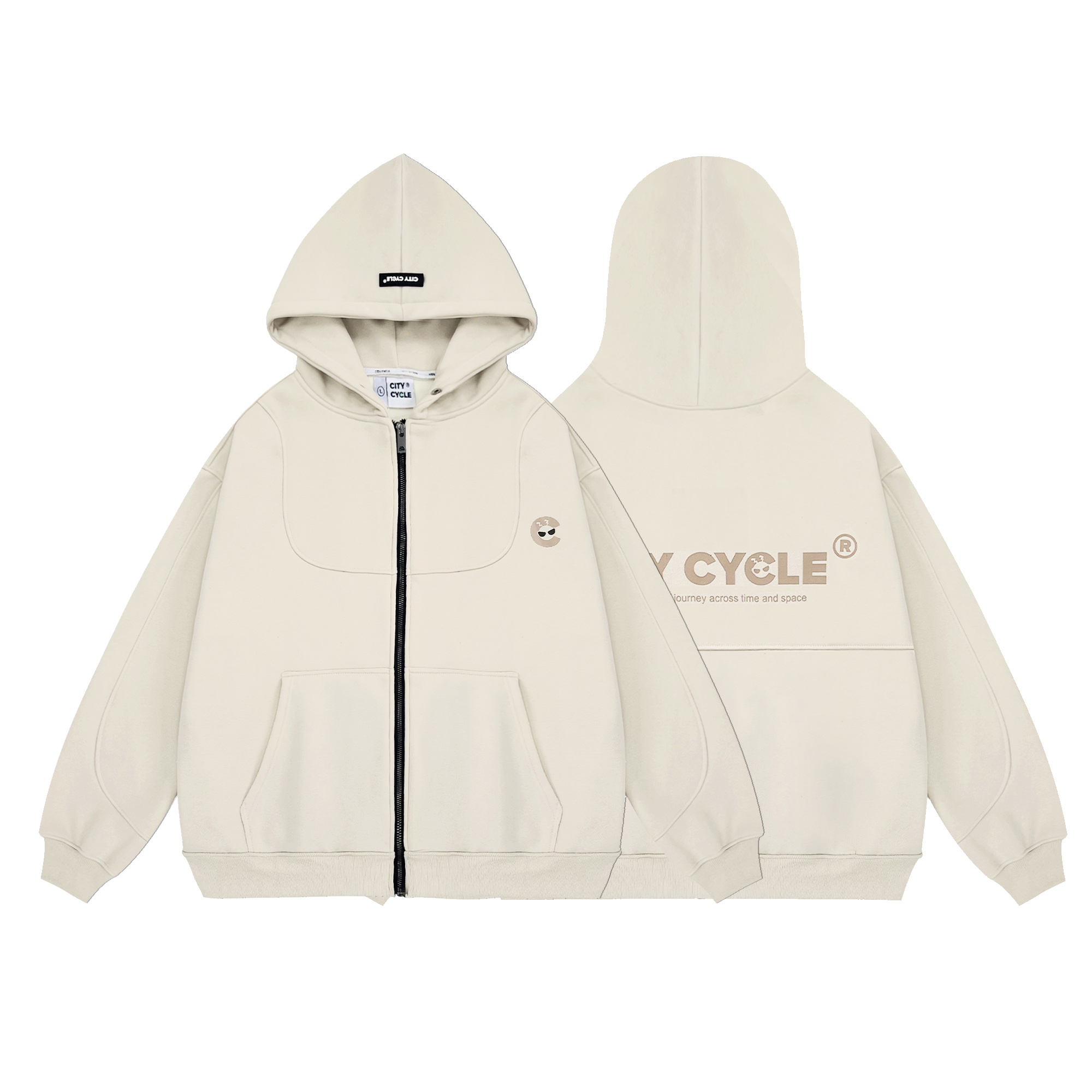 Áo Khoác Hoodie Zip Local Brand Starship City Cycle oversize nam nữ form rộng