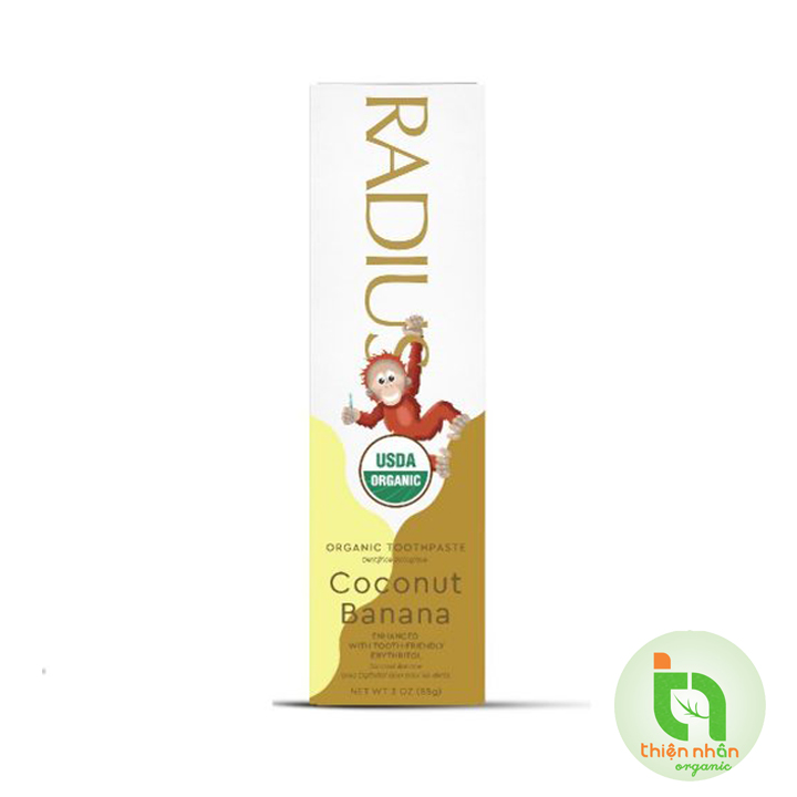 Kem đánh răng trẻ em chuối dừa Radius 85gr