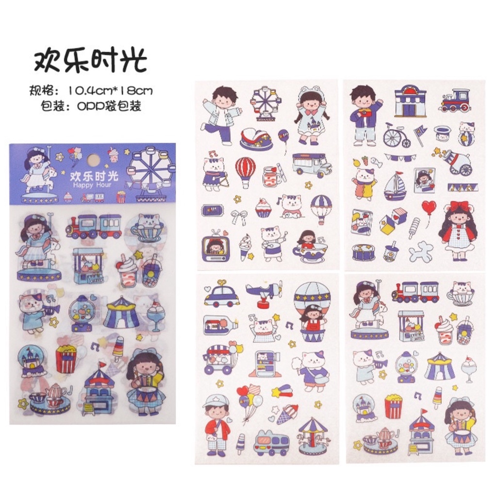 Set 4 tấm sticker trang trí
