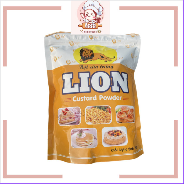 Bột Sư Tử Lion, Bột sữa trứng Lion gói 1kg Custard Powder