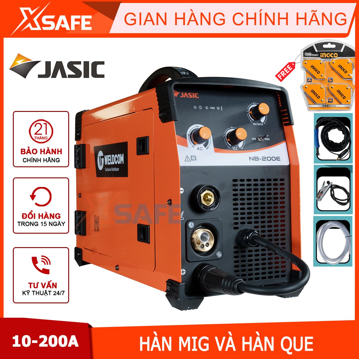 MIG welding machine air Jasic nb-200e grade wire seamless roll 5kg, core wire diameter 0.8-1.0mm, adjustable welding line 10 ~ 200A, performance 85%